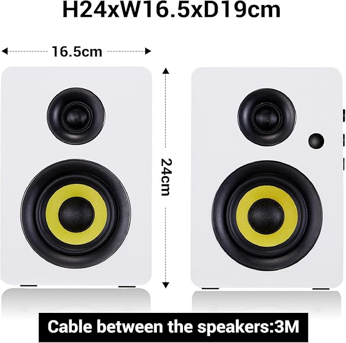 Sanyun SW206 80W Active Dual-Mode Bookshelf Speakers, 4” Studio Monitor & HiFi - Image 2