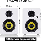 Sanyun SW206 80W Active Dual-Mode Bookshelf Speakers, 4” Studio Monitor & HiFi - Image 2