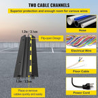 VEVOR Cable Protector Ramp, 5 Packs 2 Channels Speed Bump, Rubber Modular Humps - Image 3
