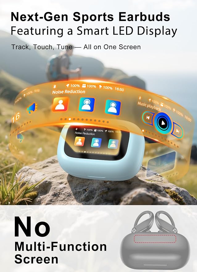 Wireless Earbuds, ANC Noise Cancelling Sport Ear Buds - Image 2