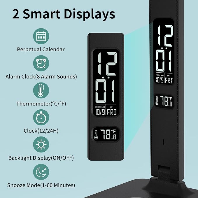 LED Desk Lamp for Home Office, USB Charging Port, Reading Lamp Desk Light - Image 2