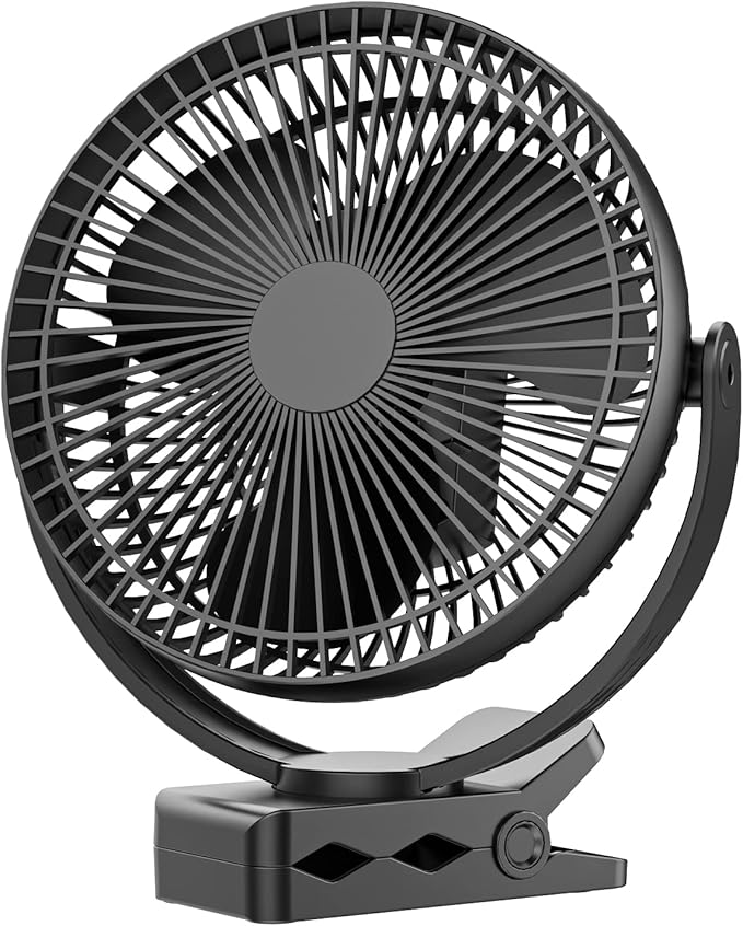 Clip on Fan, Rechargeable Portable Fan, 8 Inch Small Desk Fan - 10000mAh by Dorobeen