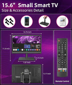 Feihe 15.6 Inch Small Smart TV HD 1080P LED, Flat Screen Smart Television - Image 8