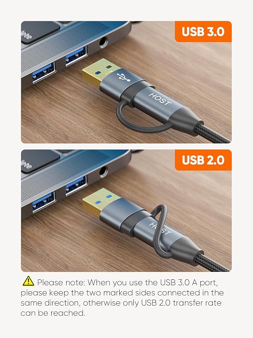 CableCreation USB C Hard Drive Cable 2FT, 5Gbps USB A/C to Micro B, USB 3.0 - Image 8