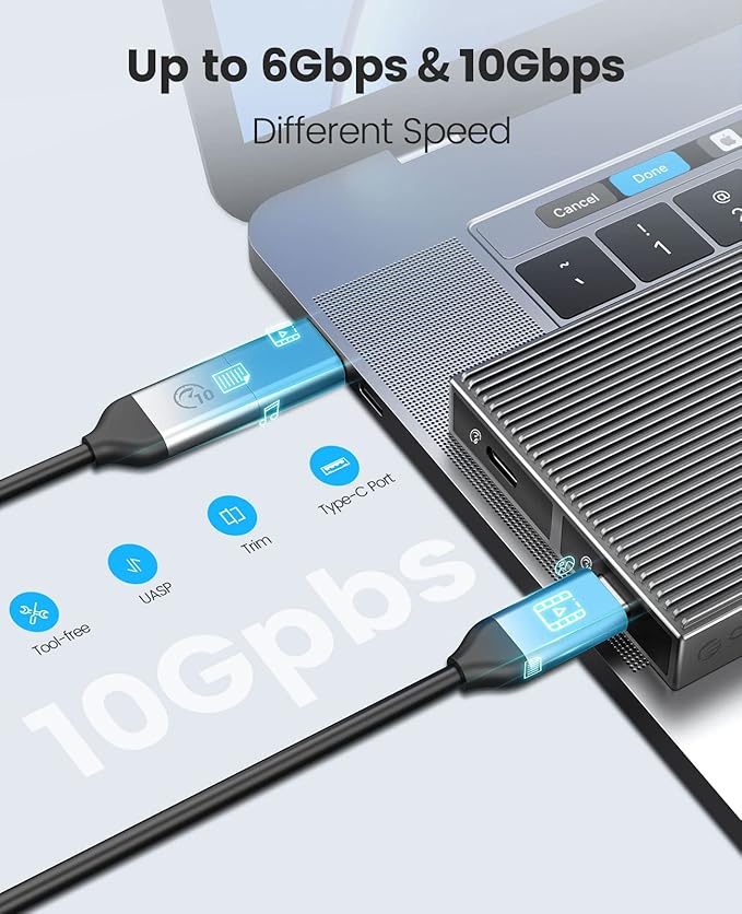 ORICO Dual M.2 NVMe SATA SSD Enclosure, USB C to M2 Adapter - Image 3
