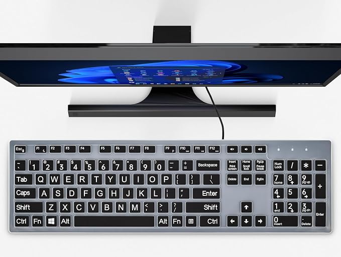 Keyboard Cover with Large Letters Compatible with DELL KB216 KB216b KB216t - Image 7
