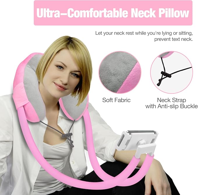 MoKo Neck Phone Holder, 360 Rotatable Gooseneck Pillow Stand, Fits 4"-11" - Image 4