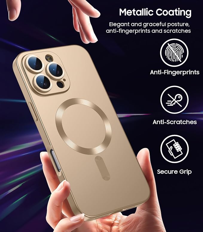 Magnetic for iPhone 16 Pro Case Slim Soft Silicone Bumper Shockproof Metallic - Image 6