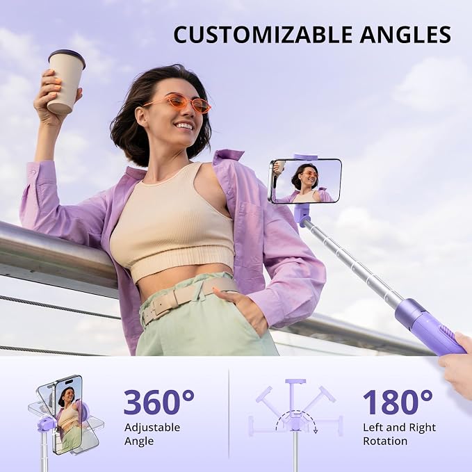 ATUMTEK 60" Selfie Stick Tripod, All-in-One Extendable Phone Tripod - Image 2
