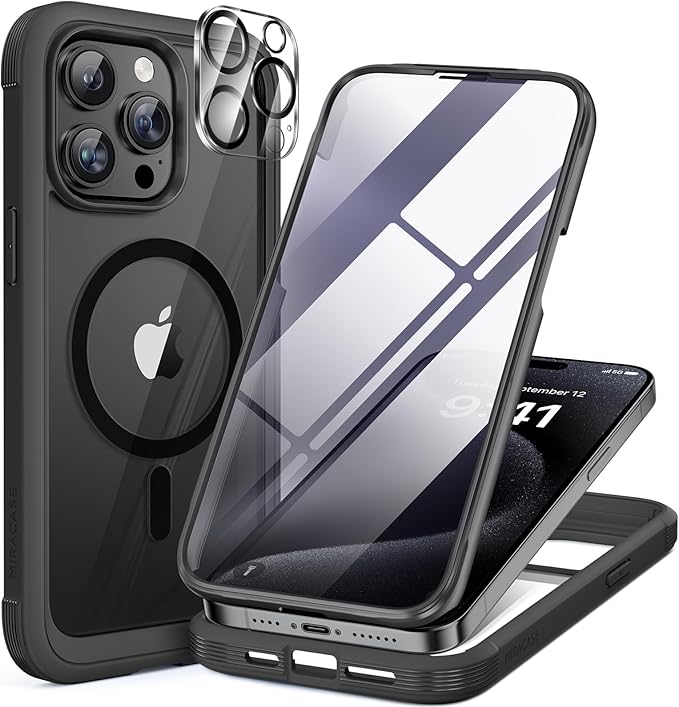 Miracase Magnetic for iPhone 15 Pro Max Case 6.7'' Full-Body Drop Proof Bumper by Miracase