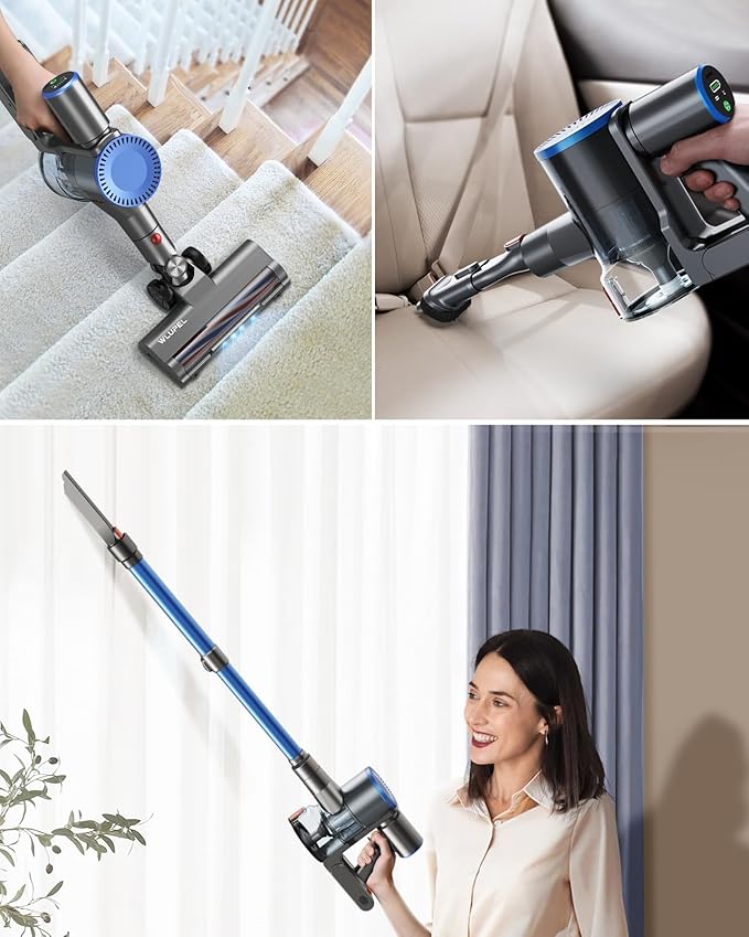 WLUPEL Cordless Vacuum Cleaner, 30KPA 400W Powerful Stick Vacuum - Image 6
