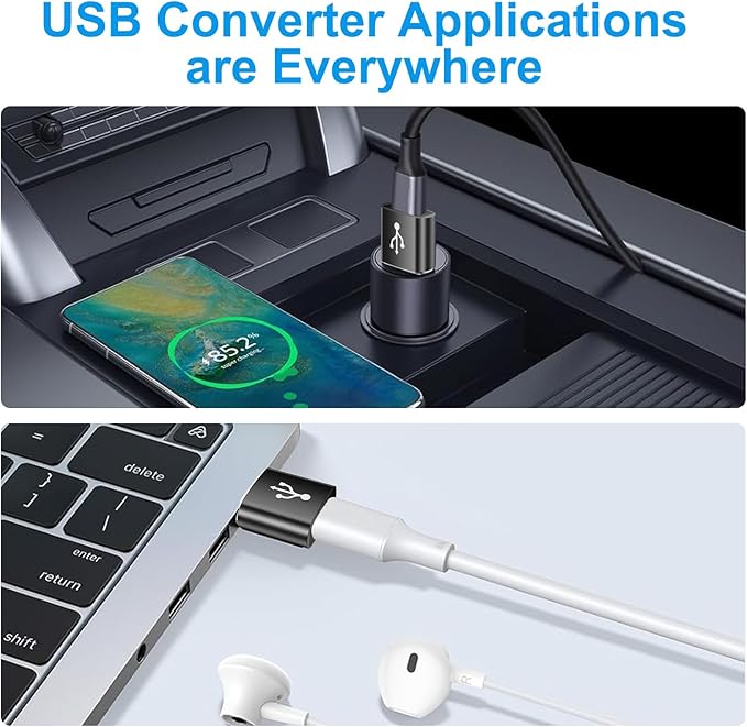USB to USB C Adapter 8 Pack, USB to Type C Adapter, USBA Charger Type-C Fast - Image 5