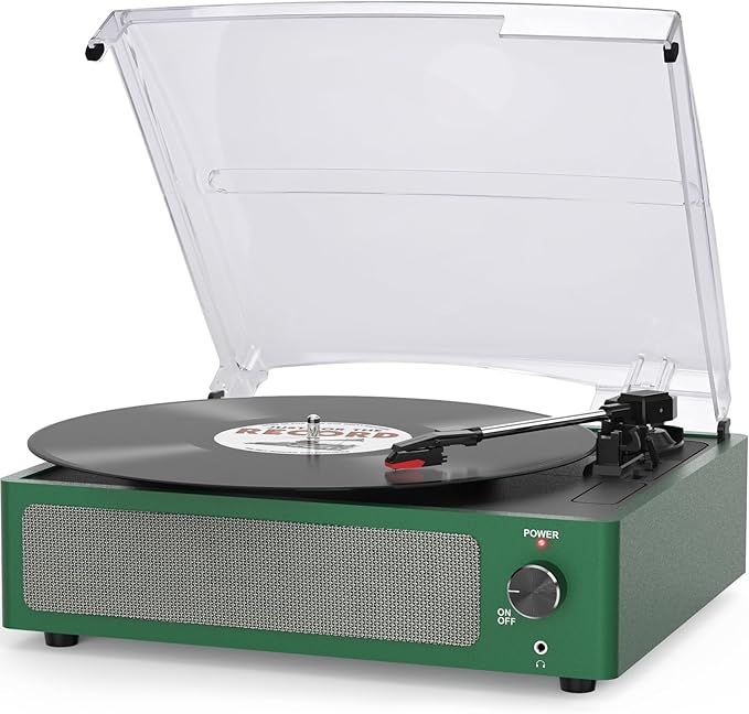 Vinyl Record Player with Speakers & Wireless Receiver Turntable by seasonlife