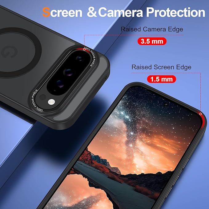 Magnetic for Google Pixel 9 Pro XL Case, Shockproof Slim Translucent Matte - Image 3