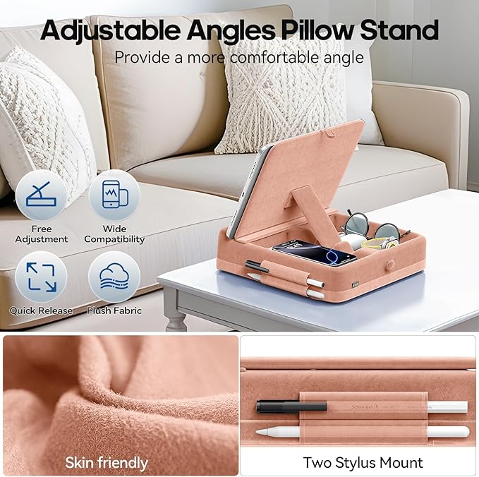 KDD Tablet Pillow Stand with Storage, Foldable iPad Holder - Image 5