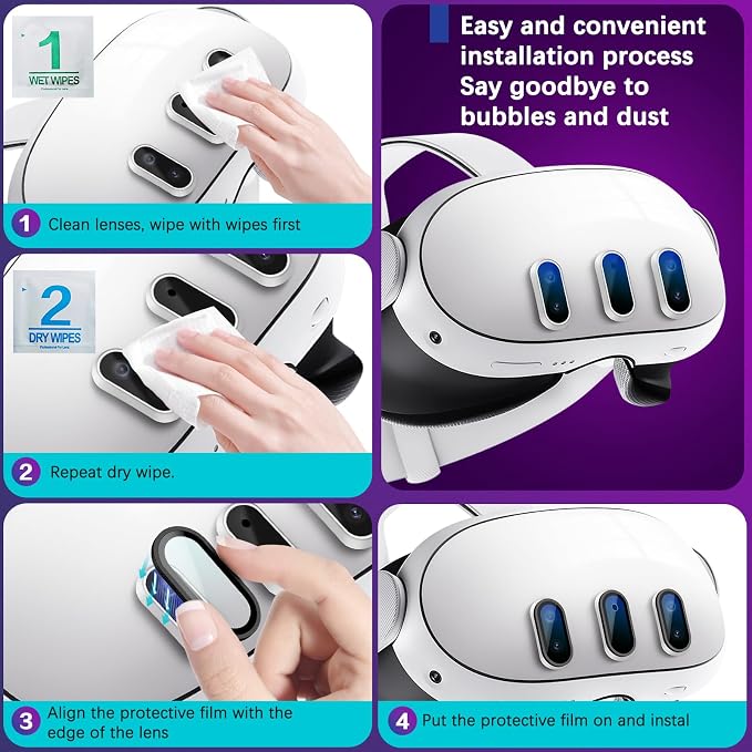 Camera Lens Protector for Oculus Meta Quest 3 Accessories, Thin 9H Tempered - Image 7