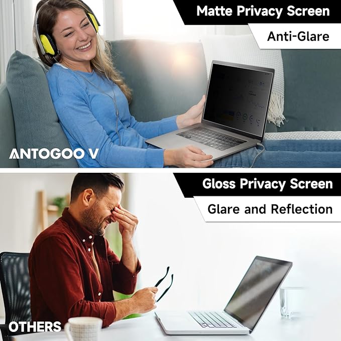 2 Pack Laptop Privacy Screen 15.6 Inch Display, Anti Blue Light Glare Anti - Image 3