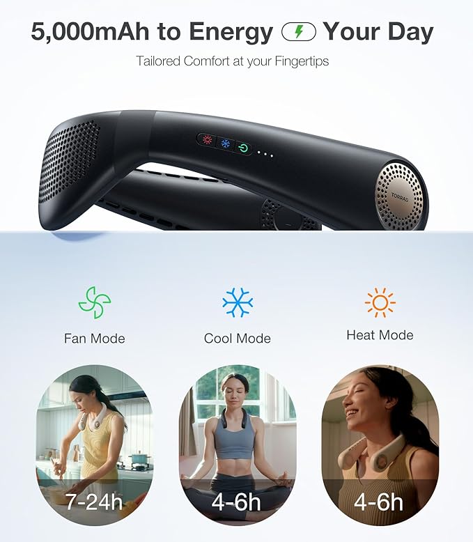 TORRAS COOLiFY Air Neck Fan Air Conditioner, 3D Airflow, Light Portable Fan - Image 7