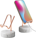 Marble Phone Stand with Metal Holder, Charging Available While Using, Swipe Up by TransMarble