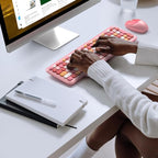KNOWSQT Wireless Keyboard and Mouse Combo, Pale Pink Full-Sized 2.4G Silent - Image 3