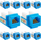 Cmple - 10 Pack Cat5e Keystone Jack Insert Punch Down RJ45 Connectors RJ45 by Cmple