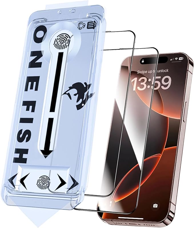 OneFish Screen Protector for iphone 13 Pro Max/14 Plus, 9H Hardness, HD Clarity by OneFish