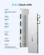VENTION 6-in-2 USB C Hub for MacBook Neo/Air/PRO, 80Gbps Detachable Magnetic 8K - Image 7