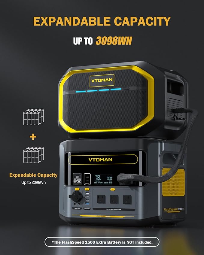 VTOMAN FlashSpeed 1500 Portable Power Station - 3096Wh/1500W Solar Generator - Image 2