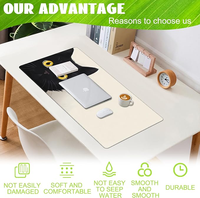 Desk Pad, Cute Cat Large Gaming Mouse Pad - Image 4