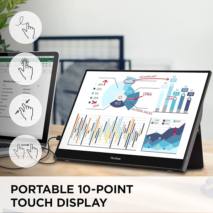 ViewSonic TD1655 15.6 Inch 1080p Portable Monitor - Image 3
