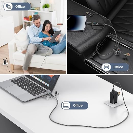 USB C to Multi Charging Cable, USAMS 100W 6.6FT 5A Type C to Type C Fast - Image 8