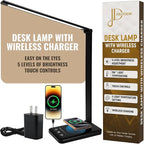 LED Desk Lamp with Wireless Charger – Touch Control Dorm Desk Lamp with USB - Image 2