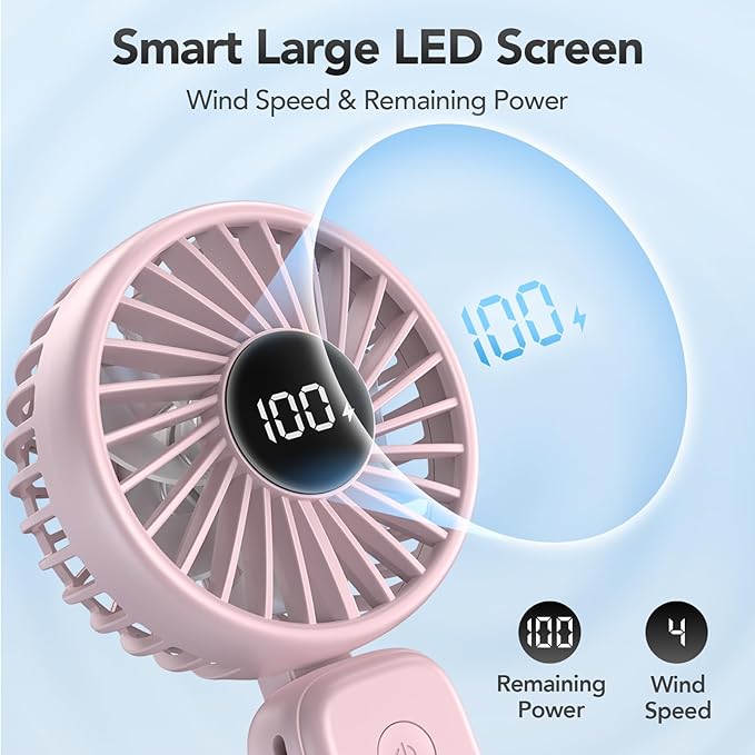 PANERGY Portable Handheld Fan, 5000mAh Rechargeable, 14H Max Cooling Time - Image 3