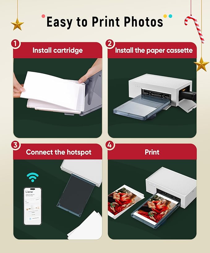 Liene M100 4x6'' Photo Printer Bundle, Wi-Fi Picture Printer - Image 7