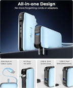 1 Pack Portable Charger with Built-in USB-C Cable & Plug, 000mAh 5V/4.5A Power - Image 2