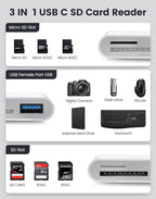USB C SD Card Reader, Oyuiasle USB C to SD Card - Image 3