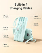 VEEKTOMX Portable Charger with Built-in Cables 10000mAh Power Bank - Image 3