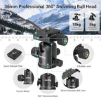 SmallRig CT-20 Camera Tripod, 78.7" Foldable Aluminum Tripod & Monopod - Image 3