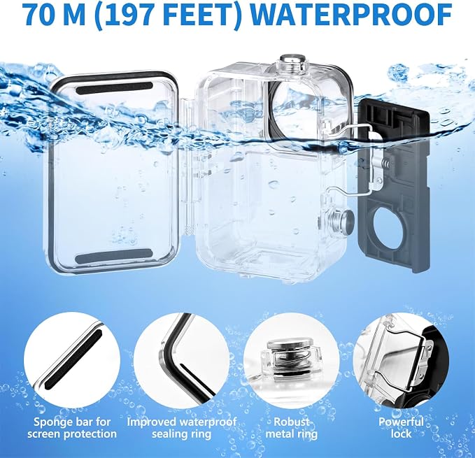 Accessories Kit for DJI Osmo Action 5 Pro/4/3 Black, SGIP Waterproof Protective - Image 3