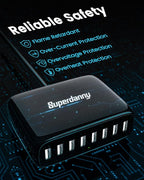 USB Charger Station, SUPERDANNY 8-Port Desktop Charging Station - Image 4
