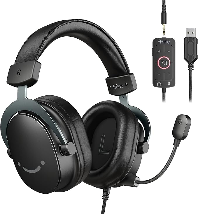 FIFINE PC Gaming Headset, USB Headset by FIFINE