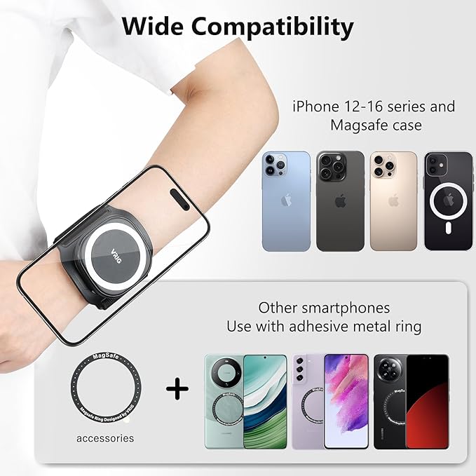 VRIG 360 Rotatable Magnetic Wristband Phone Holder, Armband Cell Phone Holder - Image 2