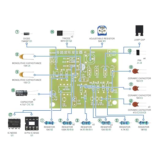 Soldering Practice Kit DIY Multiplex Waveform Generator Plug-in Circuit Kit - Image 3