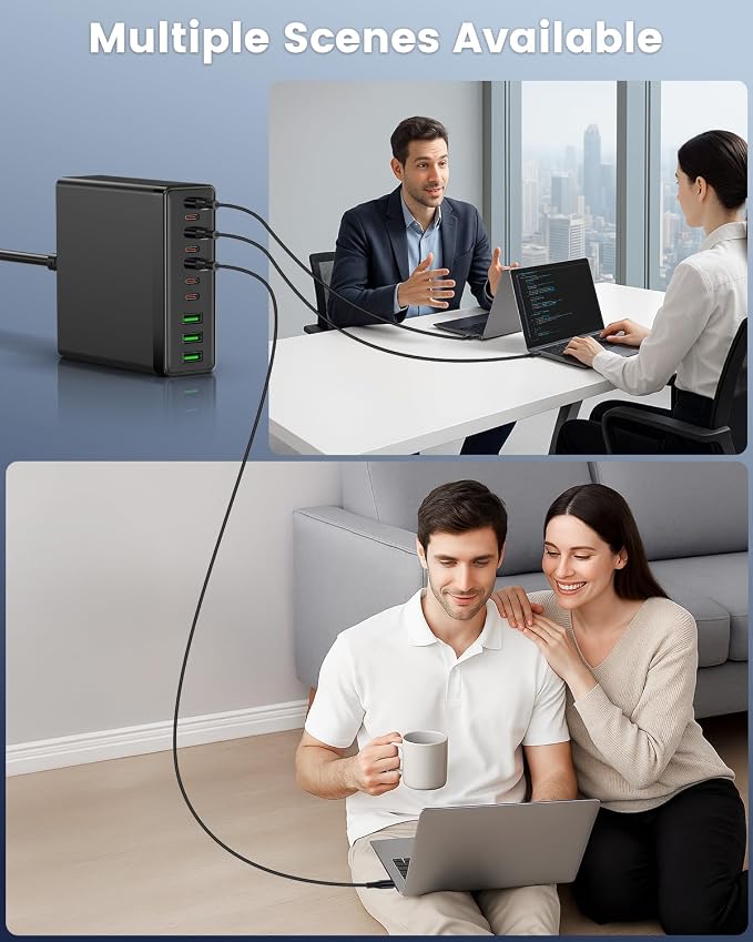 USB C Charger Block, 780W 10 Port Charging Station USB Charger Block Double - Image 7
