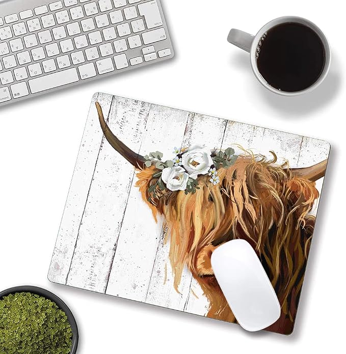 Floral Mouse Pad, Cute Flowers Mouse Pad, Square Mouse Mat Waterproof Mousepad - Image 2