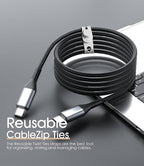 20Pcs Nearockle Silicone Cable Ties, 5.12 Inch Adjustable Cord Organizer - Image 6