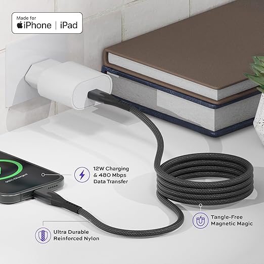 Statik MagStack USB A to Lightning Cable MFi Certified, Clutter-Free Magnetic - Image 2