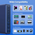 USB C Charger 300W USB C Charger Block 8-Ports GaN IV Fast Charging Station - Image 3
