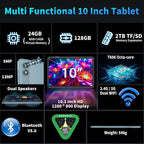 2025 Android 15 Tablet with Keyboard, 24GB+128GB+2TB Expand, 10.1 Inch - Image 2