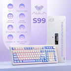 AULA S99 Wireless Keyboard, Tri-Mode Bluetooth/2.4GHz/USB-C Cute Creamy Gaming - Image 2